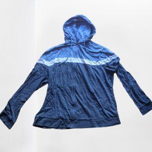 ---  Blue White Hooded Jacket Hoodie Men XL